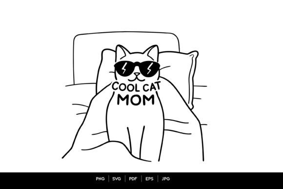 Cool Cat Mom Graphics for Crafts and Blogs