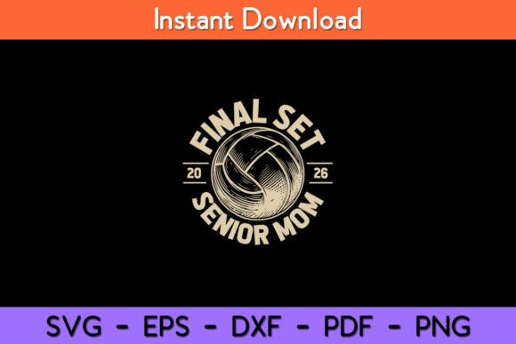 Senior Mom 2026 Volleyball Graphics for Crafts