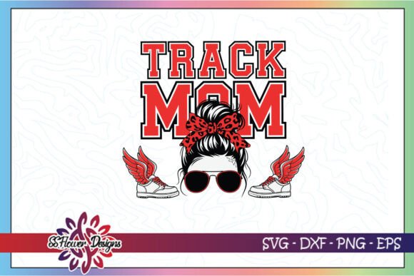 Track Mom Red and Black Team SVG for Crafts and Graphics